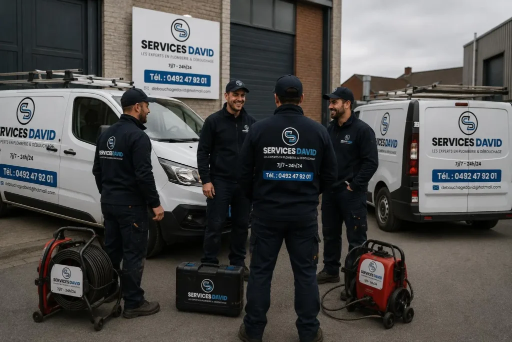 Service professionnel de débouchage des canalisations en Belgique.